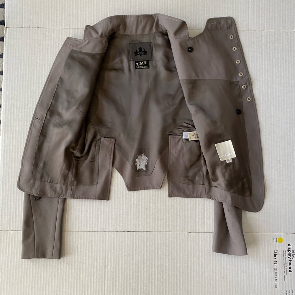 Vintage Diesel Evening Woman’s Wool Asymmetrical Military Style Jacket Size S - Picture 10 of 16